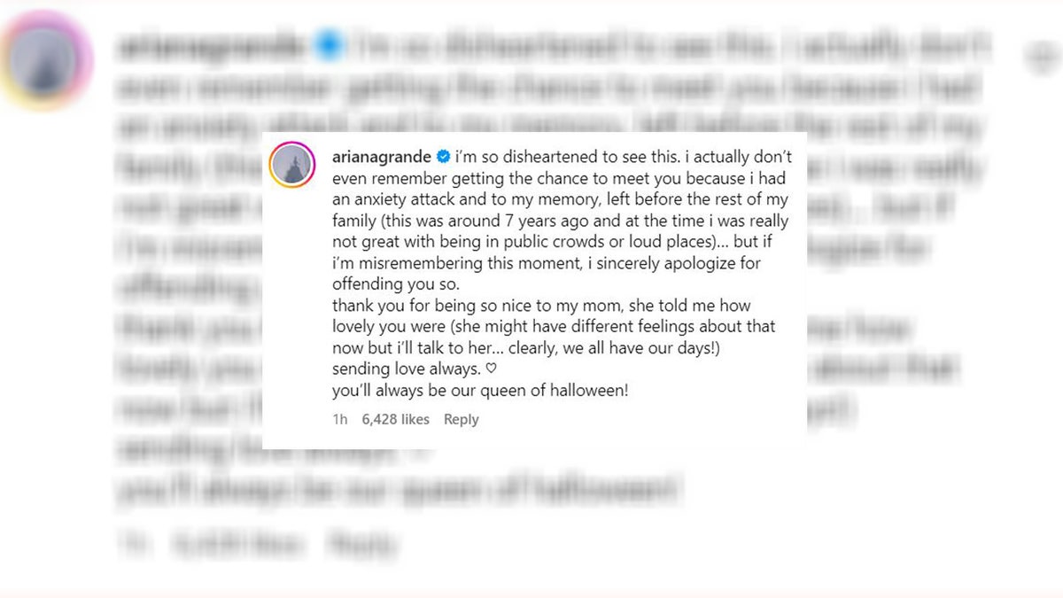 Ariana Grande mengomentari postingan Instagram Cassandra Peterson