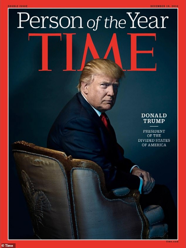 Trump di sampul Time pada tahun 2016 setelah dinobatkan sebagai Person of the Year tahun itu