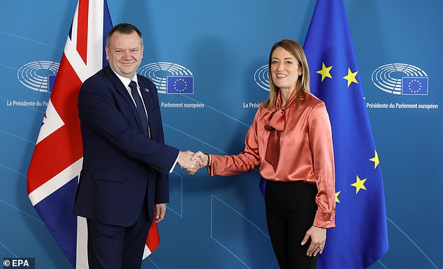 Jenderal Pembayar Nick Thomas-Symonds, berfoto bersama Presiden Parlemen Eropa Roberta Metsola pada bulan Oktober, dituduh terlalu fokus pada peran kunci lainnya dalam menegosiasikan kesepakatan baru pasca-Brexit dengan Brussels.