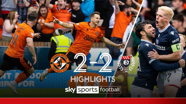 Cuplikan hasil imbang 2-2 Dundee United dengan Dundee di Liga Utama Skotlandia