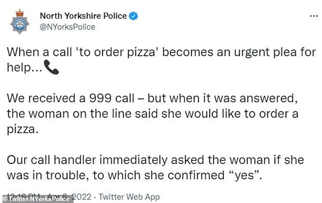 Polisi West Yorkshire mengungkapkan bahwa pada tahun 2022 seorang wanita yang mengemudikan bus di York menghubungi layanan darurat untuk memesan pizza.