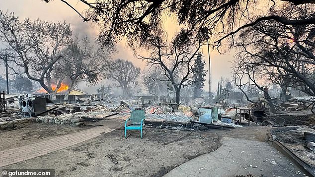 Pondok sewaan McAlpine di Altadena hancur dilalap api