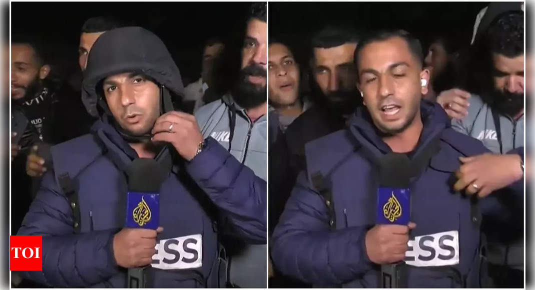 PERHATIKAN: Jurnalis Palestina menanggalkan alat pelindung diri setelah pengumuman gencatan senjata Israel-Hamas PERHATIKAN: Jurnalis Palestina menanggalkan alat pelindung diri setelah pengumuman gencatan senjata Israel-Hamas