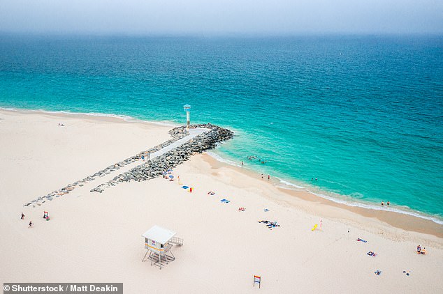 Helikopter Surf Life Saving WA menemukan Bapak Afamasaga di dalam air di City Beach (foto) dan membawanya ke pantai tempat paramedis melakukan CPR