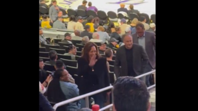 Kamala Harris, suaminya muncul dalam permainan Dugg Lakers; Benci 'tidak ada yang peduli'